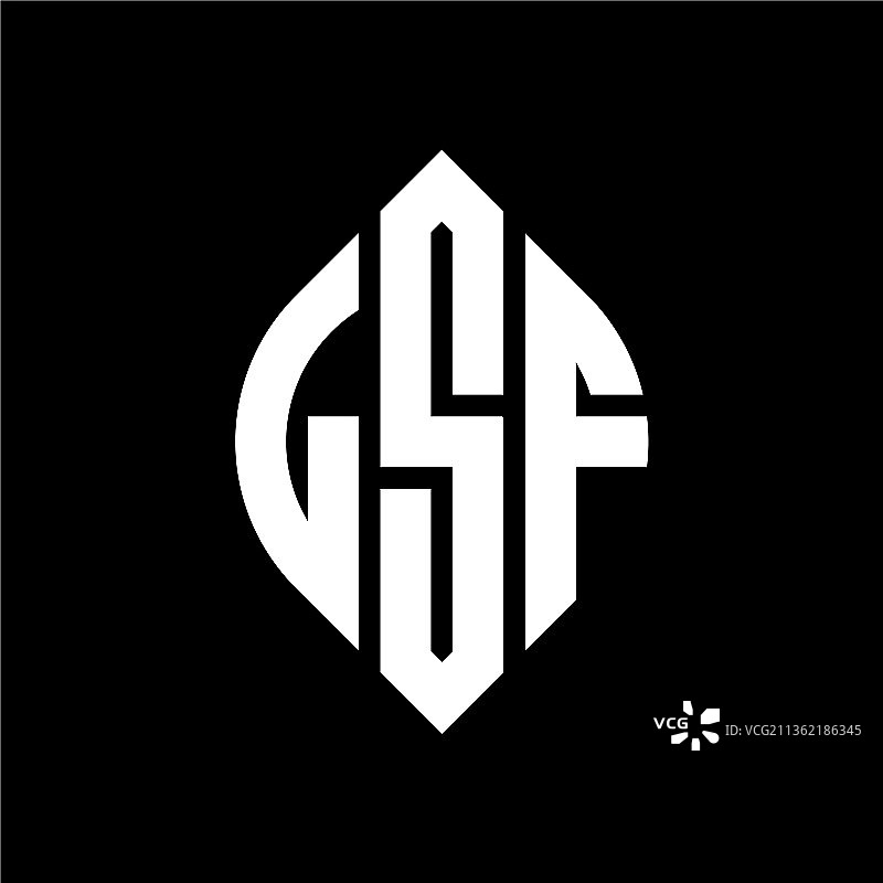 圆形LSF字母标志设计图片素材