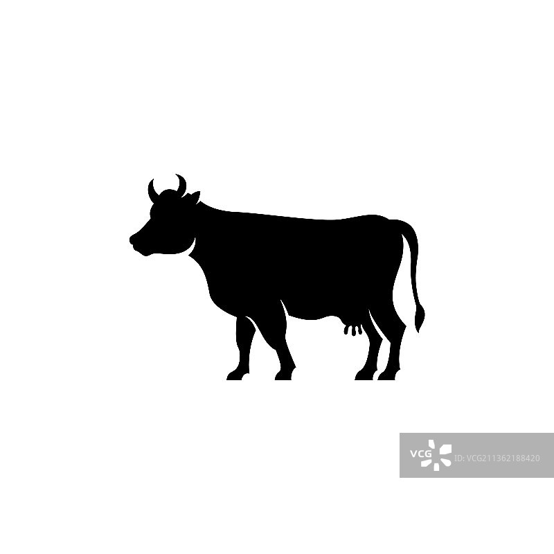 奶牛轮廓图标图片素材