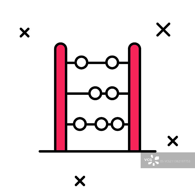 填充描边算盘图标，白色背景图片素材
