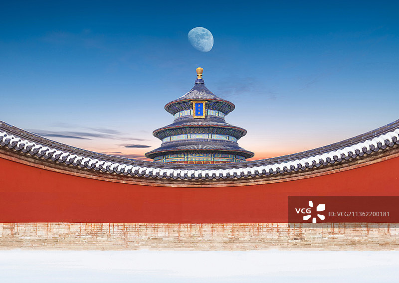 天坛祈年殿雪景图片素材