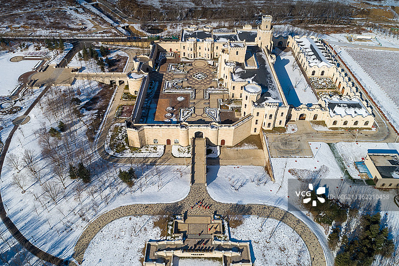 烟台张裕葡萄酒庄冬季美景图片素材