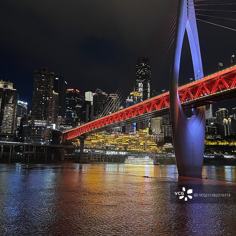 嘉陵江边的夜景视角图片素材