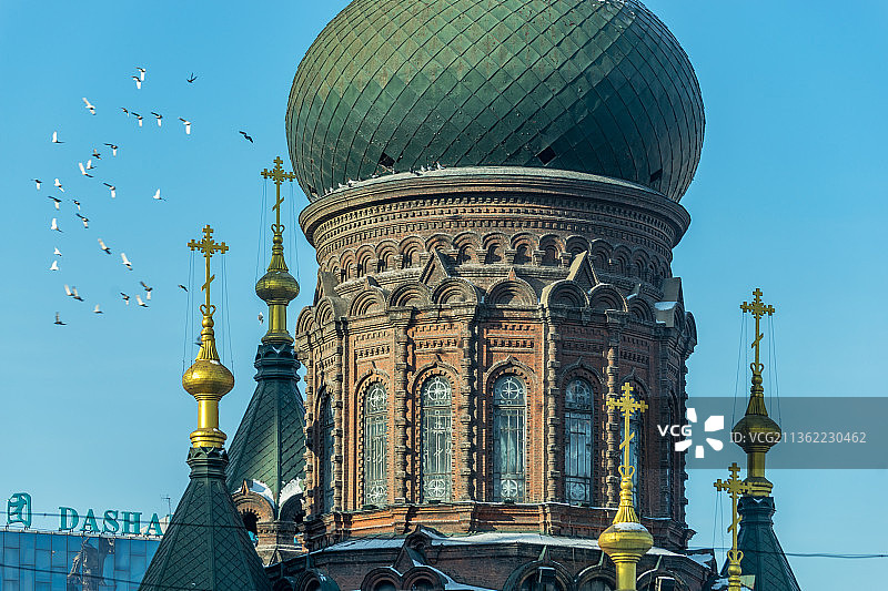 中国黑龙江哈尔滨圣·索菲亚教堂图片素材