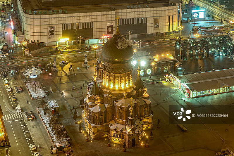 中国黑龙江哈尔滨圣·索菲亚教堂图片素材