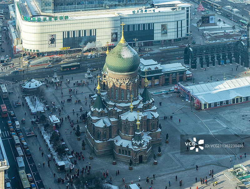 中国黑龙江哈尔滨圣·索菲亚教堂图片素材