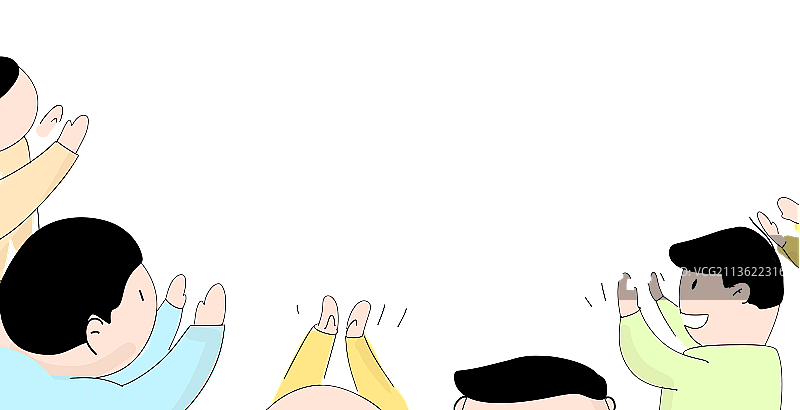 卡通手绘漫画元素群众围观图片素材