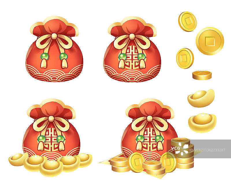 福袋金币元宝素材图片素材