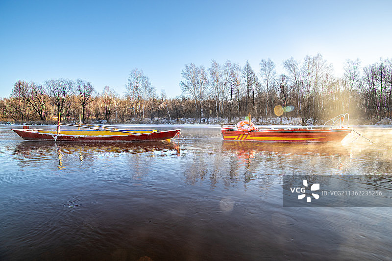 中国黑龙江黑河市逊克县大平台冬季雾凇自然景观图片素材