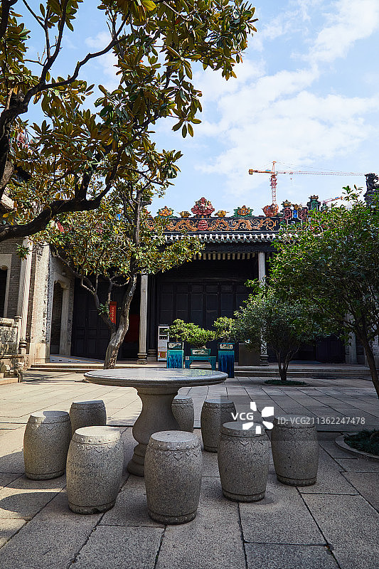 岭南建筑艺术典范广东民间工艺博物馆陈家祠陈氏书院图片素材