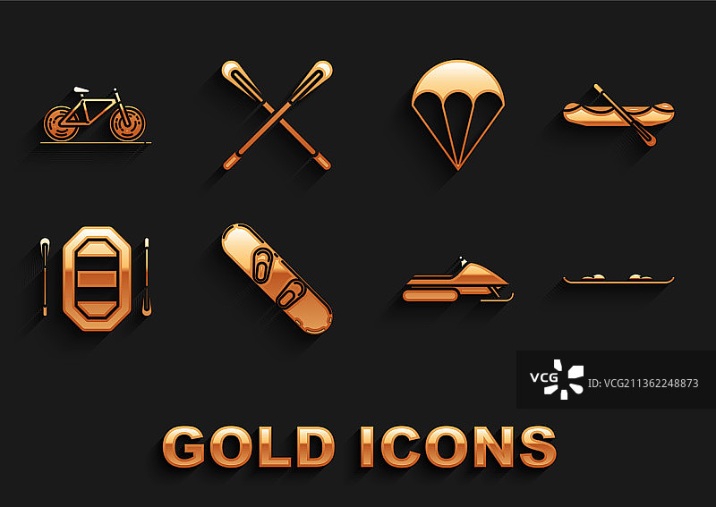 单板滑雪皮筏艇雪地摩托降落伞素材图片素材