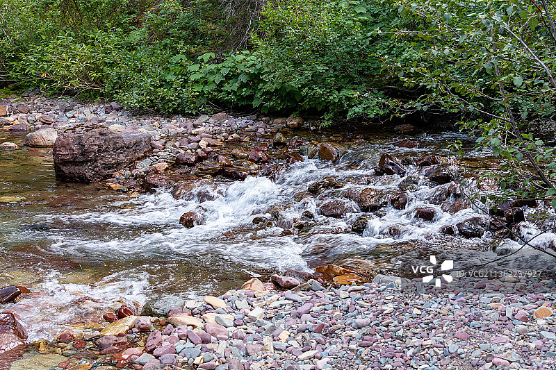 鲍勃·马歇尔荒野溪流，森林中溪流流淌的风景图片素材