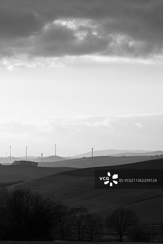 普法尔茨丘陵黑白照片图片素材