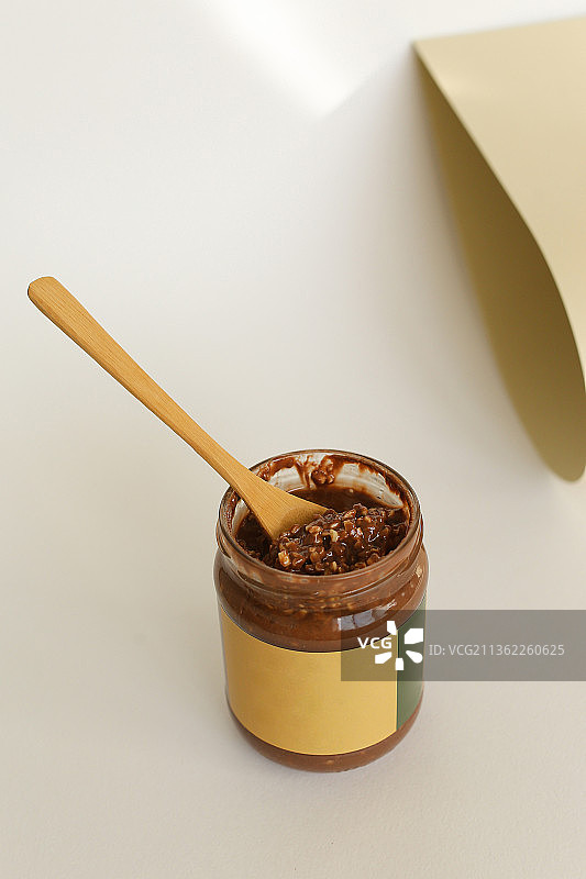 杏仁酱或花生酱特写纹理图片素材