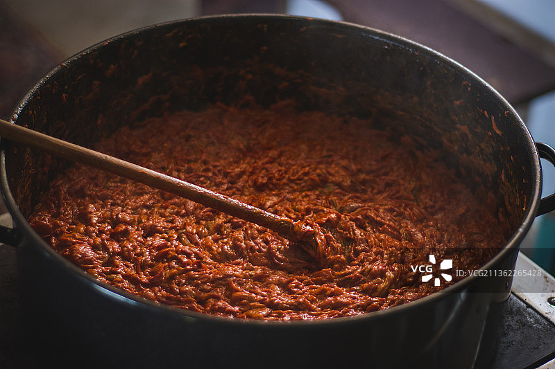 JBK，碗中食物的高角度视图图片素材