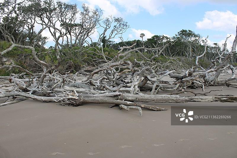 海滩对天空的风景图片素材