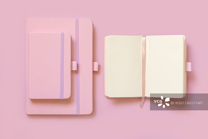 粉色笔记本俯视图图片素材