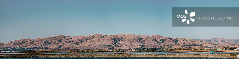 美国加州圣何塞湖泊山脉风光图片素材