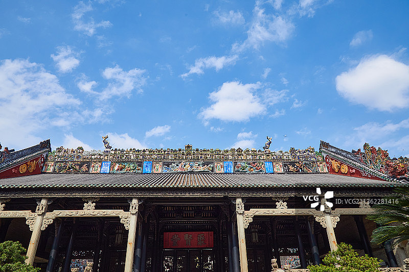 岭南建筑艺术典范广东民间工艺博物馆陈家祠陈氏书院图片素材