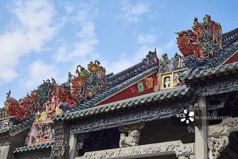 岭南建筑艺术典范广东民间工艺博物馆陈家祠陈氏书院图片素材