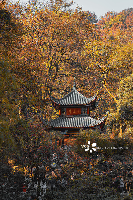 长沙岳麓山风景区爱晚亭图片素材