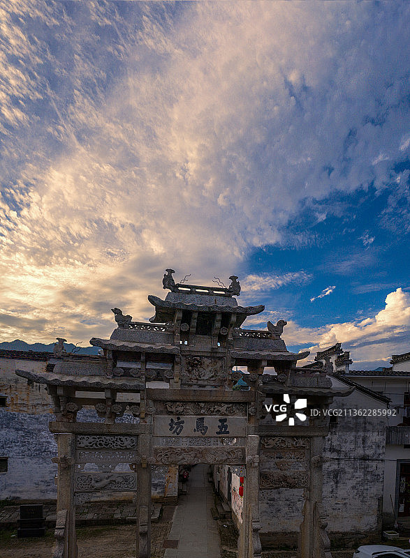 安徽歙县古城、新安江画廊、大川风光图片素材