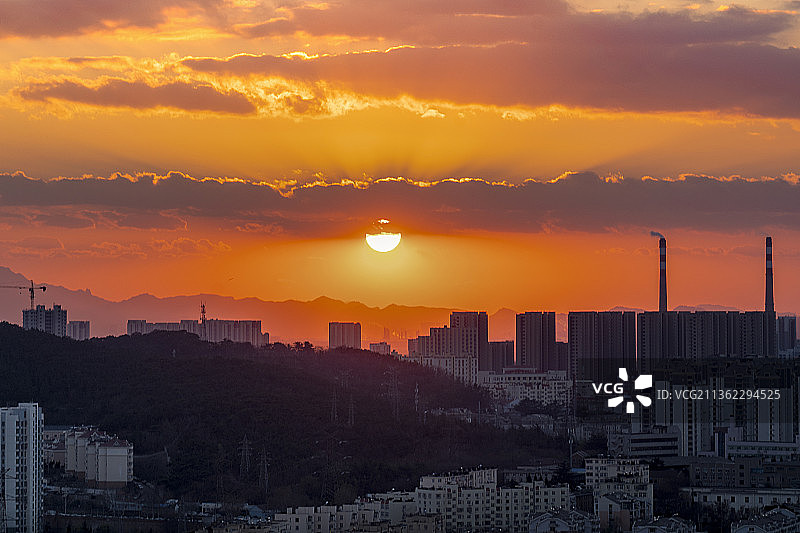 青岛市北区晚霞图片素材