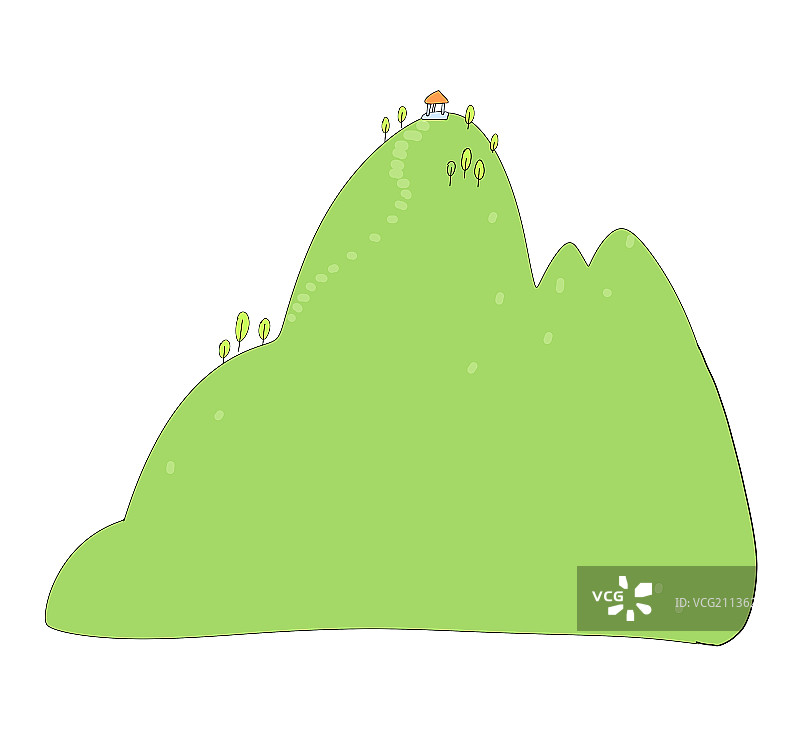 卡通手绘漫画元素山图片素材