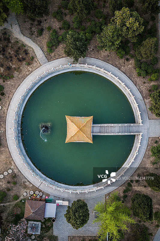 陕西华山东岳庙航拍图片素材