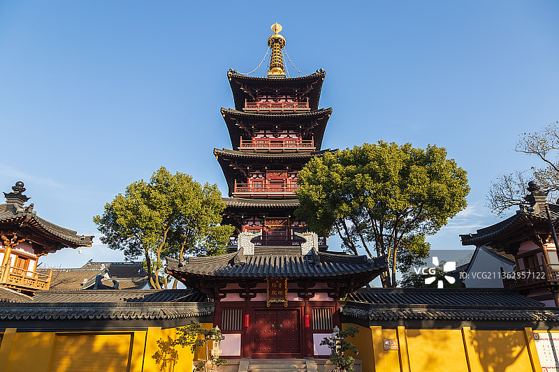 江苏省苏州市姑苏区枫桥景区寒山寺景观图片素材