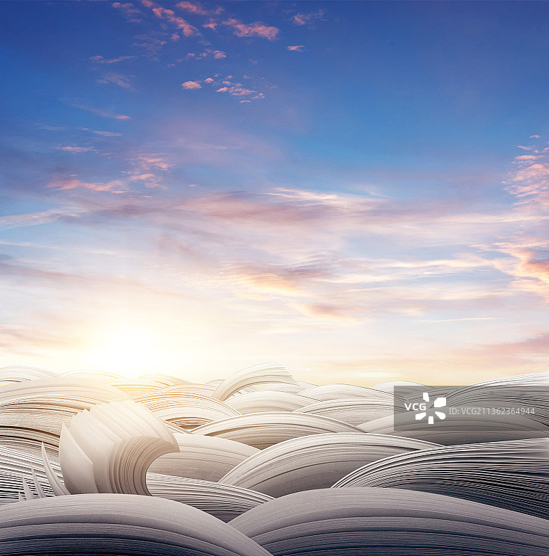 云端书的海洋图片素材