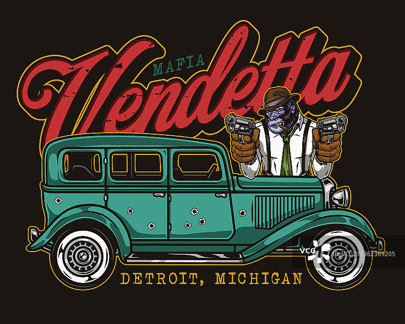 彩色黑手党徽章图片素材