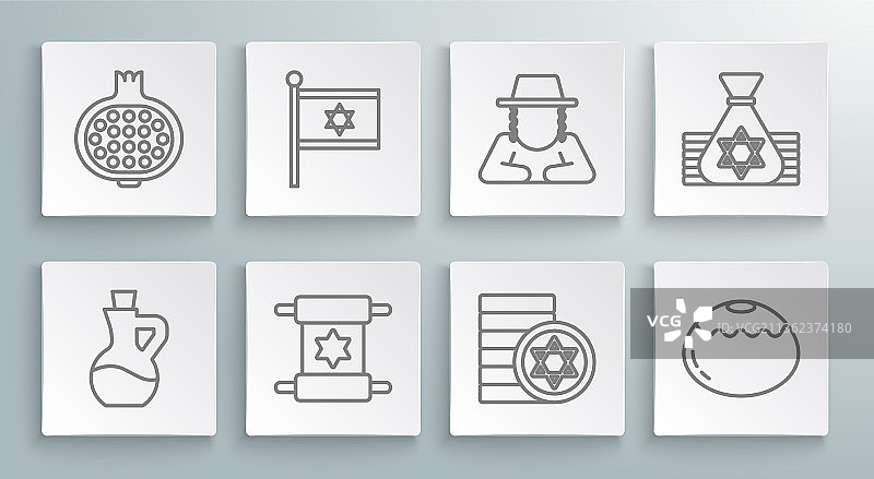 橄榄油、以色列国旗、犹太律法书系列图片素材