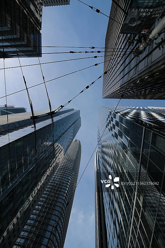 旧金山市中心现代建筑仰视，加利福尼亚州，美国图片素材