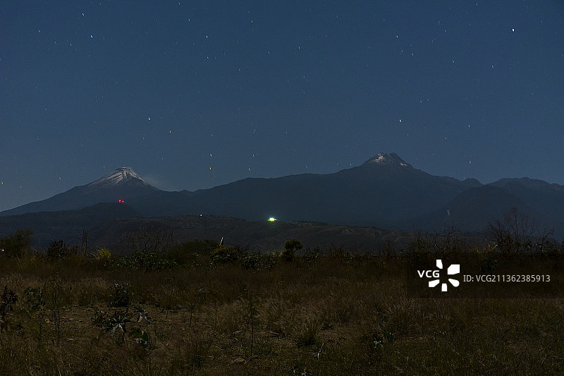 2018年1月科利马火山雪景，图克斯潘，墨西哥图片素材
