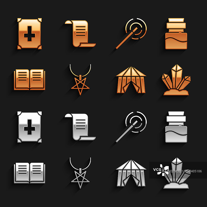 项链五角星药水瓶组合图片素材