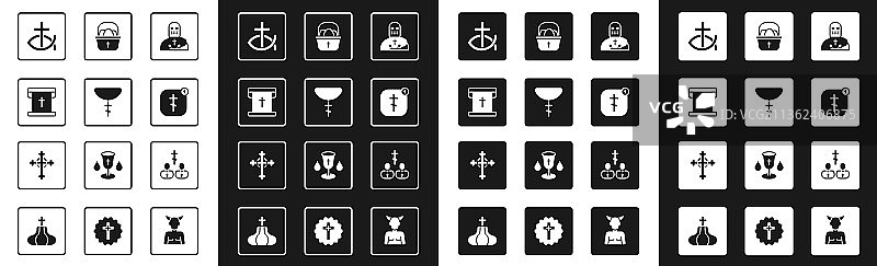 骑士、十字军和链上的基督教十字架图片素材