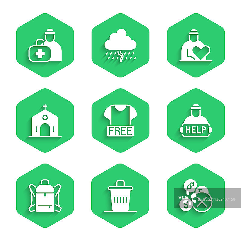 捐赠衣物、垃圾桶和求助图片素材