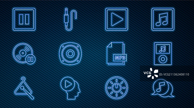 播放器语音气泡中的音符线条设计图片素材