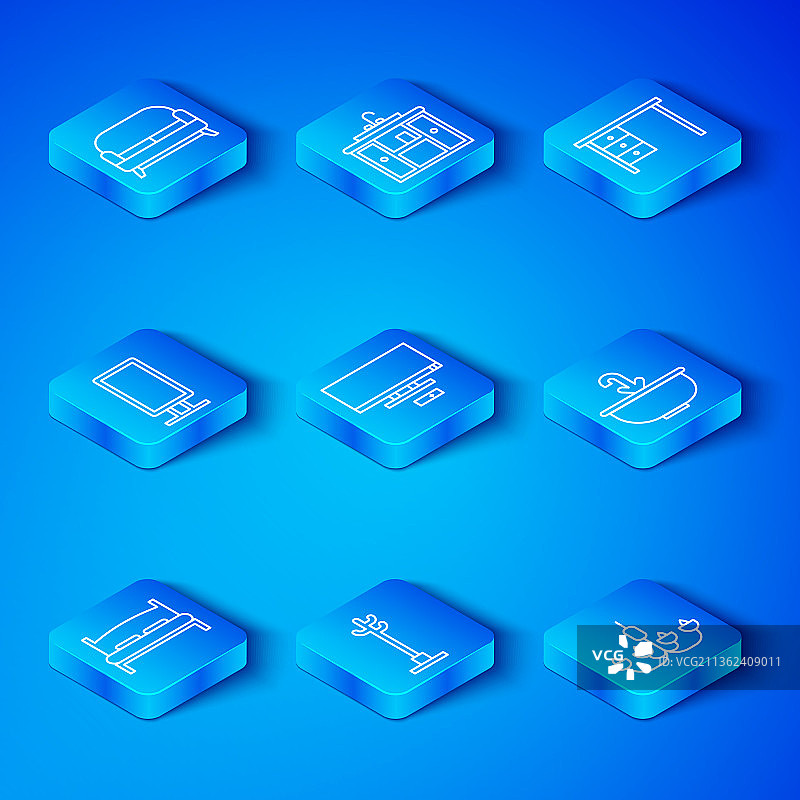 大床智能电视衣帽架洗脸盆icon合集图片素材