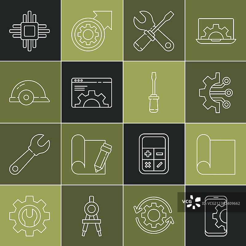 智能手机图纸设置线条图片素材