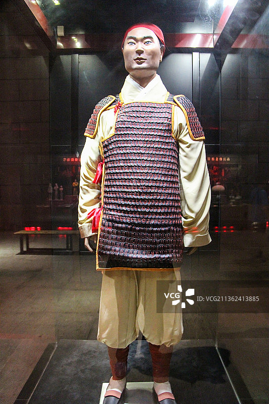 陕西咸阳汉阳陵——帝陵外藏坑展示厅：汉代武士（复制）图片素材