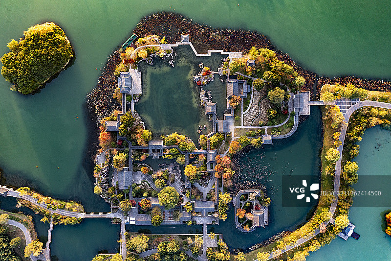 常熟尚湖秋天景色图片素材