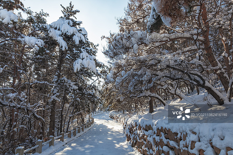 北山雪景图片素材