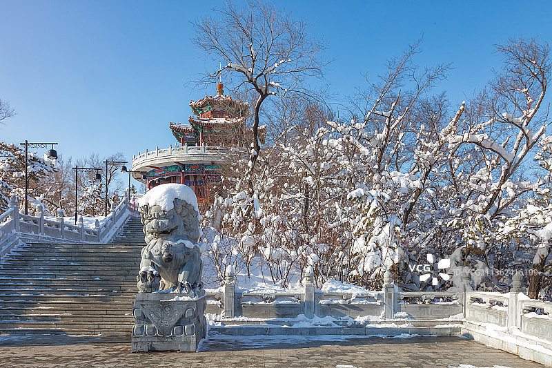 北山雪景图片素材