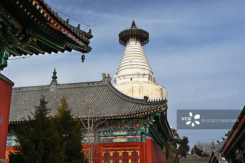 北京著名景点藏传佛教格鲁派寺院妙应寺白塔寺图片素材