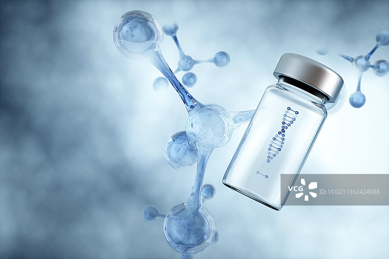 3D渲染的微观世界里的dna结构图片素材