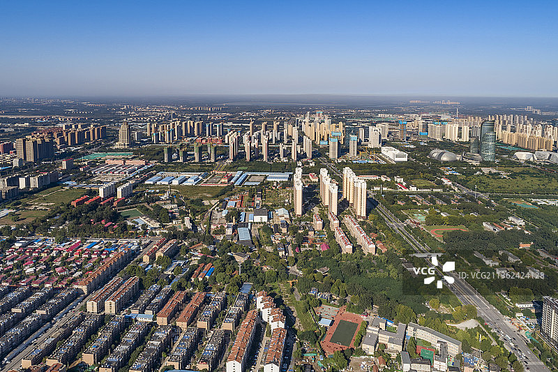 济南西部新城航拍图片素材