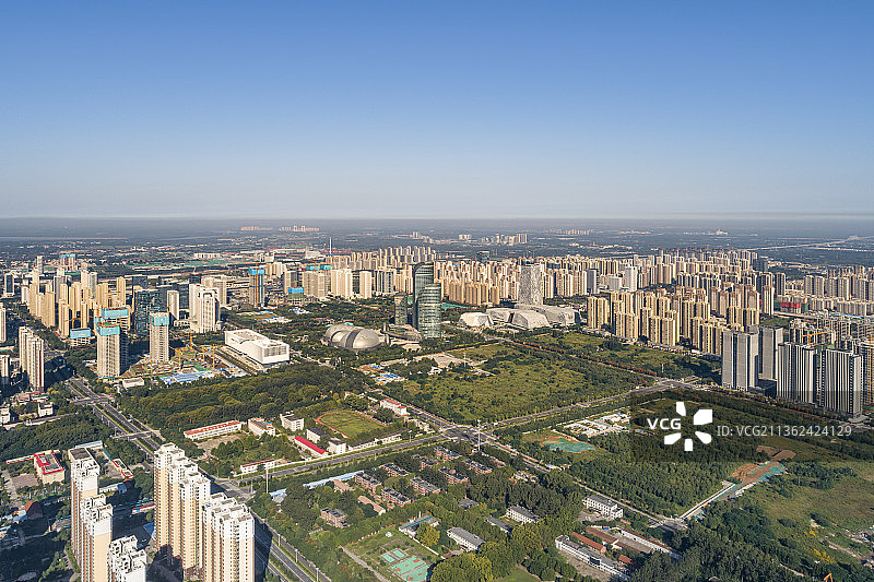 济南西部新城航拍图片素材