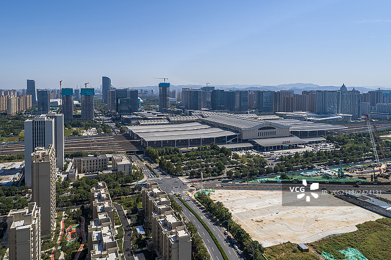 济南西站航拍图片素材