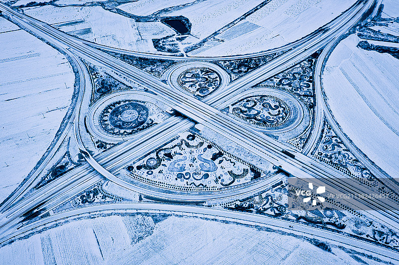 内蒙兴安盟阿力得尔互通雪景图案图片素材